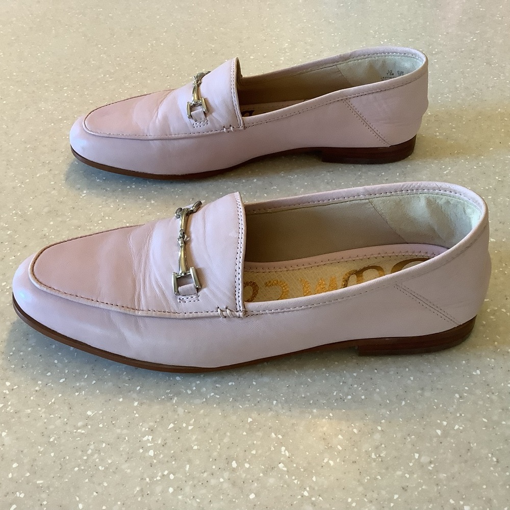 Sam Edelman Loraine Horsebit Pink Leather Loafers Size 7.5 Classic Flats